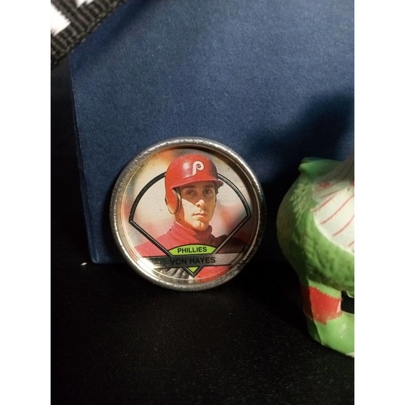 Philadelphia Phillies Philly Phanatic 2.5" Figure 1987, Topps coin Hayes, Flyers - Picture 3 of 7
